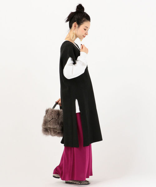 SHIPS Days（シップスデイズ）の「SHIPS Days:プルオーバーニット（ニット/セーター・レディース・ダークグレー/ベージュ・ONE SIZE）」の12枚目の写真