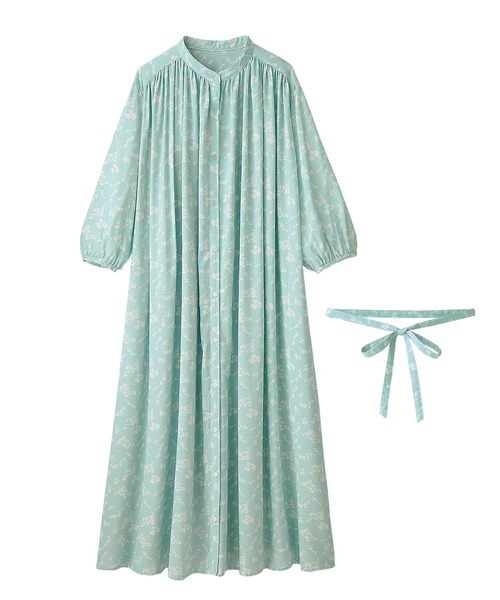 GeeRA(ジーラ)の「バンドカラーギャザーデザインワンピース(ワンピース・レディース・ブラック/ベージュ/ミント・MEDIUM/LARGE/X-LARGE/XX-LARGE)」の7枚目の写真