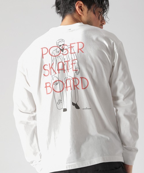 BAYFLOW(ベイフロー)の「【POSER(ポーザー)】Nov L/S TEE(Tシャツ/カットソー・メンズ・ホワイト/ライトグレー/ブラック/ベージュ/オフホワイト/オレンジ・MEDIUM/LARGE)」の2枚目の写真
