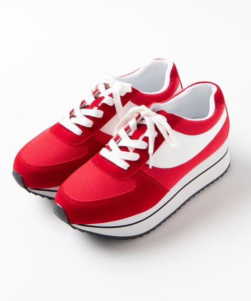 WEGO（ウィゴー）の「WEGO/厚底ラインスニーカー（スニーカー・レディース・ブラック/パープル/グレー/レッド/ライトパープル・MEDIUM/LARGE）」の7枚目の写真