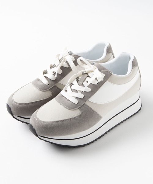 WEGO（ウィゴー）の「WEGO/厚底ラインスニーカー（スニーカー・レディース・ブラック/パープル/グレー/レッド/ライトパープル・MEDIUM/LARGE）」の10枚目の写真