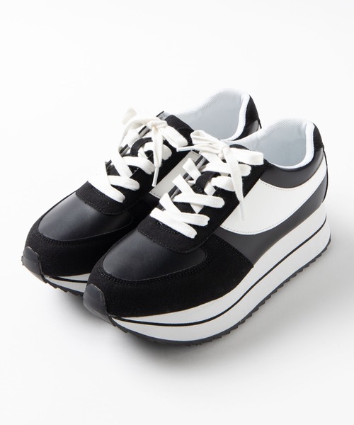 WEGO（ウィゴー）の「WEGO/厚底ラインスニーカー（スニーカー・レディース・ブラック/パープル/グレー/レッド/ライトパープル・MEDIUM/LARGE）」の11枚目の写真