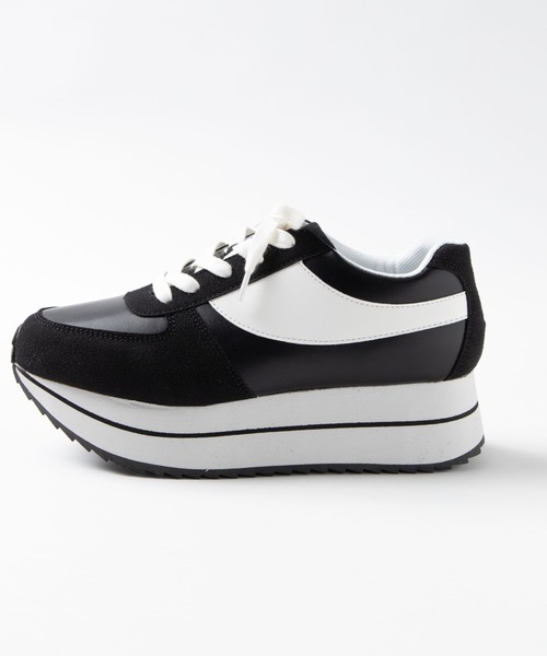 WEGO（ウィゴー）の「WEGO/厚底ラインスニーカー（スニーカー・レディース・ブラック/パープル/グレー/レッド/ライトパープル・MEDIUM/LARGE）」の13枚目の写真