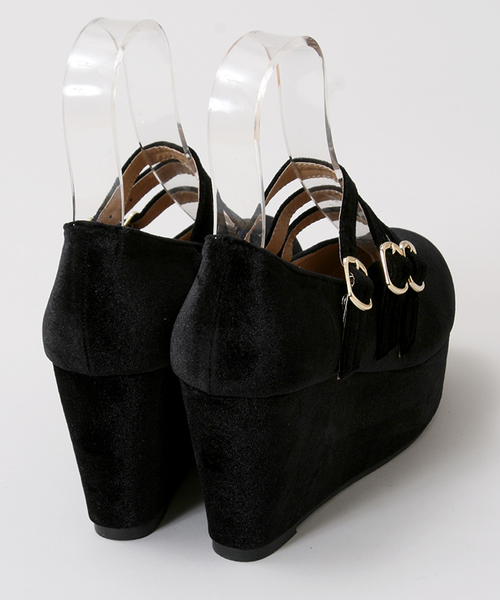 WEGO(ウィゴー)の「WEGO/ベロアパンプス(パンプス・レディース・ブラック/ピンク・LARGE/MEDIUM)」の6枚目の写真