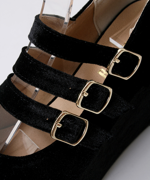 WEGO(ウィゴー)の「WEGO/ベロアパンプス(パンプス・レディース・ブラック/ピンク・LARGE/MEDIUM)」の7枚目の写真