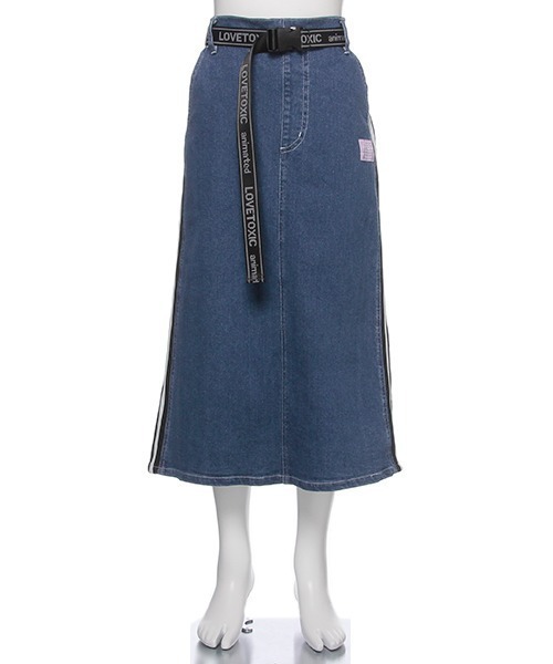 LOVETOXIC（ラブトキシック）の「ベルトつきラインナロースカート（スカート・キッズ・ブラック/ベージュ/ブルー・140/150/160）」の3枚目の写真