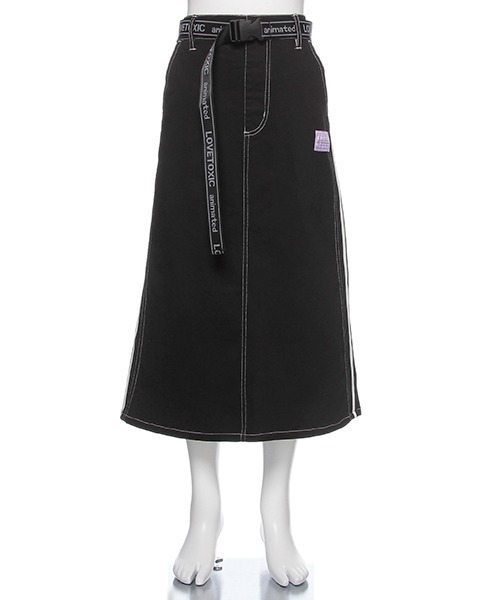 LOVETOXIC（ラブトキシック）の「ベルトつきラインナロースカート（スカート・キッズ・ブラック/ベージュ/ブルー・140/150/160）」の2枚目の写真