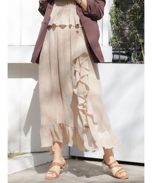 dazzlin（ダズリン）の「ライトアングルフリルスカート（スカート・レディース・ベージュ/オフホワイト/グリーン・SMALL/MEDIUM）」の2枚目の写真