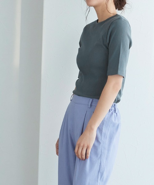 Pierrot(ピエロ)の「バックオープンリブカットソー(Tシャツ/カットソー・レディース・ブラック/ミント/チャコールグレー/アイボリー・M/L)」の19枚目の写真