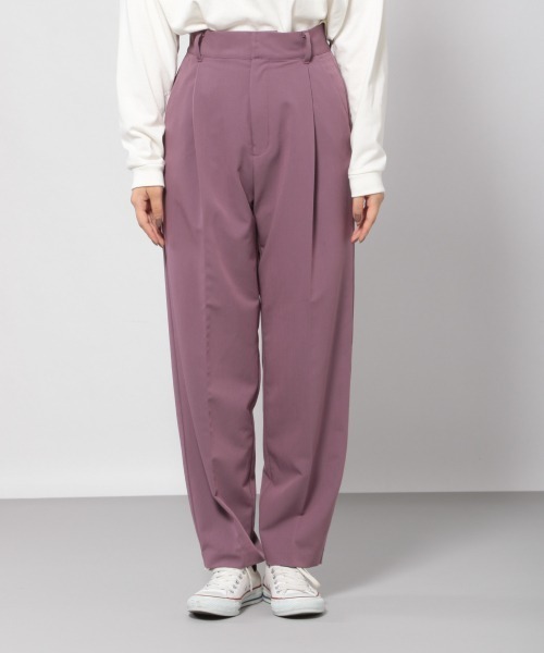 PAGEBOY(ページボーイ)の「【WEB限定アイテム】センタープレススラックス(タックパンツ)(スラックス・レディース・ダークブラウン/ダークブルー/ダークパープル/レッド/ミント/オレンジ・SMALL/MEDIUM)」の7枚目の写真