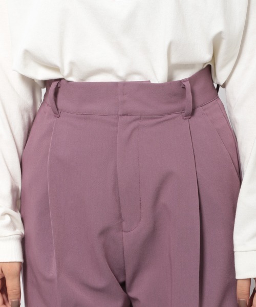 PAGEBOY(ページボーイ)の「【WEB限定アイテム】センタープレススラックス(タックパンツ)(スラックス・レディース・ダークブラウン/ダークブルー/ダークパープル/レッド/ミント/オレンジ・SMALL/MEDIUM)」の10枚目の写真
