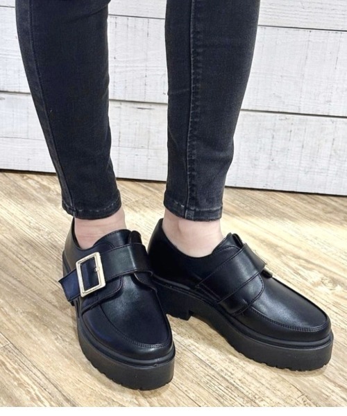 R&E（アールアンドイー）の「【R&E】トラックソールベルテッドマニッシュシューズ（パンプス・レディース・ブラック/ブラウン系その他/ブラック系その他/ブラック系その他2・LL/L/M/S）」の2枚目の写真