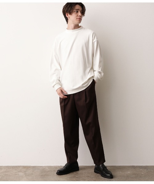 JUNRED(ジュンレッド)の「モイスチャースムースモックネックプルオーバー(Tシャツ/カットソー・メンズ・ホワイト/ブラック/キャメル・M/L)」の7枚目の写真