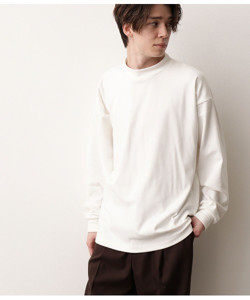 JUNRED(ジュンレッド)の「モイスチャースムースモックネックプルオーバー(Tシャツ/カットソー・メンズ・ホワイト/ブラック/キャメル・M/L)」の5枚目の写真