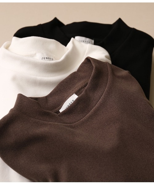 JUNRED(ジュンレッド)の「モイスチャースムースモックネックプルオーバー(Tシャツ/カットソー・メンズ・ホワイト/ブラック/キャメル・M/L)」の21枚目の写真