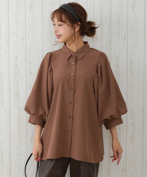 SpRay（スプレイ）の「ボリュ－ムスリ－ブブラウス（シャツ/ブラウス・レディース・オフホワイト/ブラウン/モカ/グリーン/パープル・FREE）」の3枚目の写真