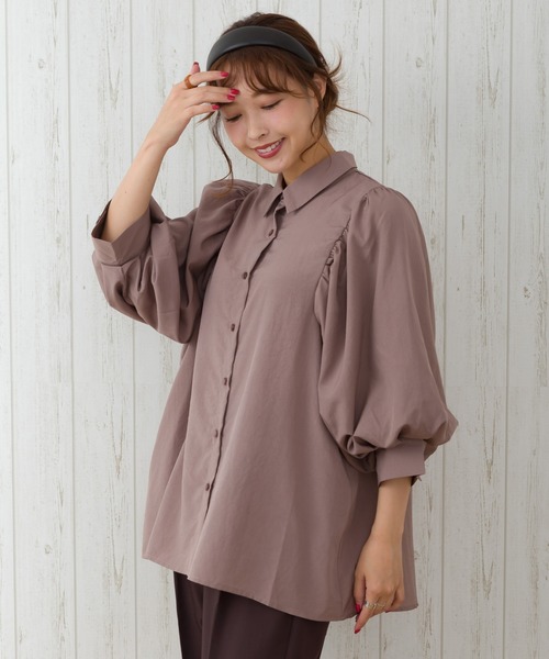 SpRay（スプレイ）の「ボリュ－ムスリ－ブブラウス（シャツ/ブラウス・レディース・オフホワイト/ブラウン/モカ/グリーン/パープル・FREE）」の4枚目の写真