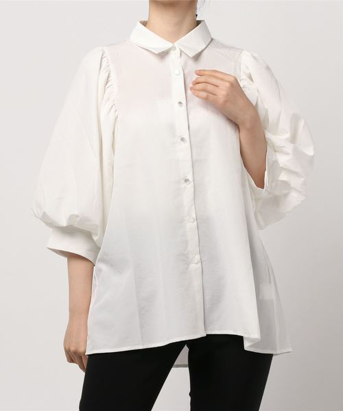 SpRay（スプレイ）の「ボリュ－ムスリ－ブブラウス（シャツ/ブラウス・レディース・オフホワイト/ブラウン/モカ/グリーン/パープル・FREE）」の12枚目の写真