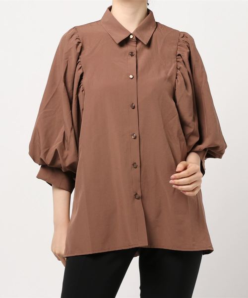 SpRay（スプレイ）の「ボリュ－ムスリ－ブブラウス（シャツ/ブラウス・レディース・オフホワイト/ブラウン/モカ/グリーン/パープル・FREE）」の10枚目の写真