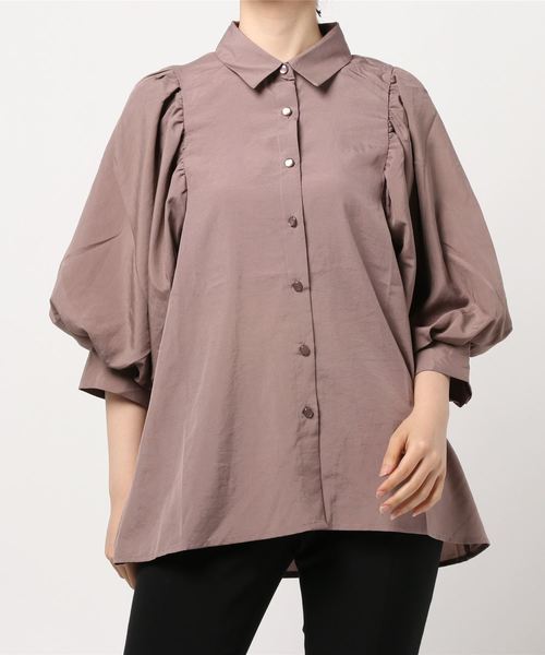 SpRay（スプレイ）の「ボリュ－ムスリ－ブブラウス（シャツ/ブラウス・レディース・オフホワイト/ブラウン/モカ/グリーン/パープル・FREE）」の8枚目の写真