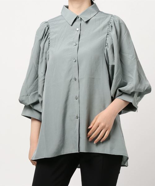 SpRay（スプレイ）の「ボリュ－ムスリ－ブブラウス（シャツ/ブラウス・レディース・オフホワイト/ブラウン/モカ/グリーン/パープル・FREE）」の9枚目の写真