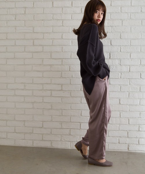 SpRay(スプレイ)の「ヴィンテージサテンパンツ(その他パンツ・レディース・ブラック/ベージュ/パープル/ブラウン/ブルー/アイボリー/ミント/グレイッシュベージュ・FREE)」の9枚目の写真