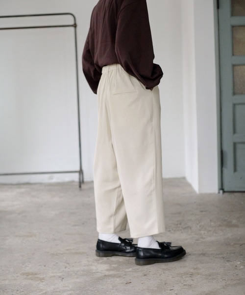 NILWAY(ニルウェイ)の「タックリラックスワイドイージースラックス(スラックス・メンズ・ブラウン/パープル/ブラック/ブルー/アイボリー/キャメル・LARGE/MEDIUM)」の11枚目の写真