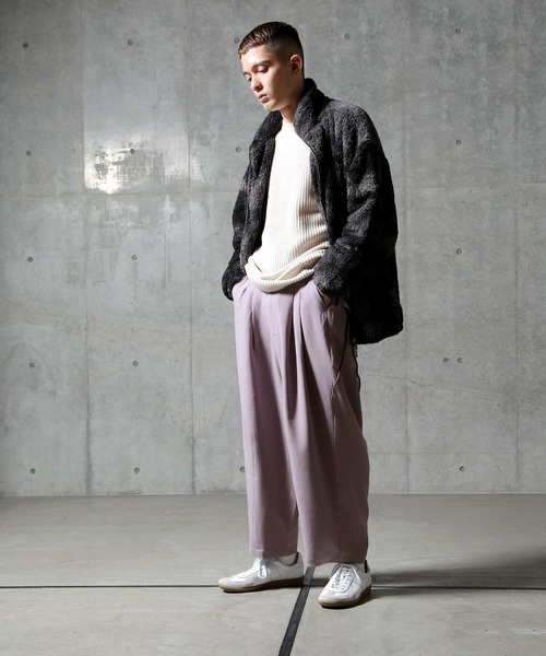 NILWAY(ニルウェイ)の「タックリラックスワイドイージースラックス(スラックス・メンズ・ブラウン/パープル/ブラック/ブルー/アイボリー/キャメル・LARGE/MEDIUM)」の16枚目の写真