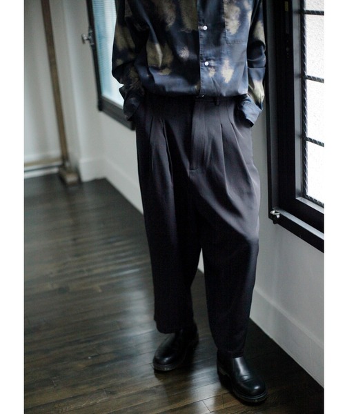 NILWAY(ニルウェイ)の「タックリラックスワイドイージースラックス(スラックス・メンズ・ブラウン/パープル/ブラック/ブルー/アイボリー/キャメル・LARGE/MEDIUM)」の17枚目の写真