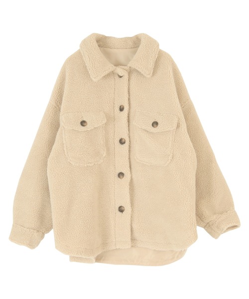 titivate（ティティベイト）の「ｵｰﾊﾞｰｻｲｽﾞﾎﾞｱｼﾞｬｹｯﾄ（ダウンジャケット/コート・レディース・アイボリー/ベージュ/ブラウン・M）」の15枚目の写真