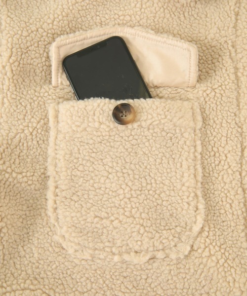 titivate（ティティベイト）の「ｵｰﾊﾞｰｻｲｽﾞﾎﾞｱｼﾞｬｹｯﾄ（ダウンジャケット/コート・レディース・アイボリー/ベージュ/ブラウン・M）」の6枚目の写真