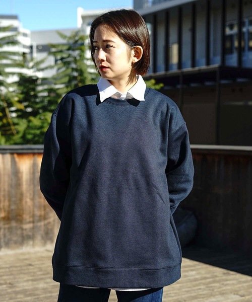 Blue Standard (ブルースタンダード)の「【BLUE STANDARD】裏フリースクルートレーナー/スウェット 裏起毛(スウェット・メンズ・ブラウン系その他/ダークグリーン/チャコールグレー/オフホワイト/ネイビー・MEDIUM/LARGE/X-LARGE)」の5枚目の写真