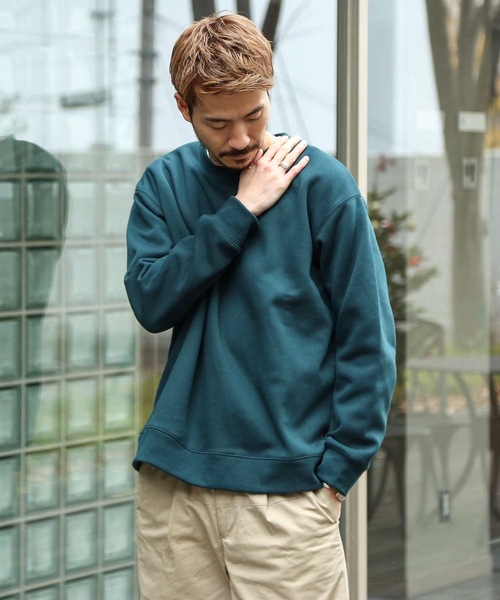 Blue Standard (ブルースタンダード)の「【BLUE STANDARD】裏フリースクルートレーナー/スウェット 裏起毛(スウェット・メンズ・ブラウン系その他/ダークグリーン/チャコールグレー/オフホワイト/ネイビー・MEDIUM/LARGE/X-LARGE)」の4枚目の写真