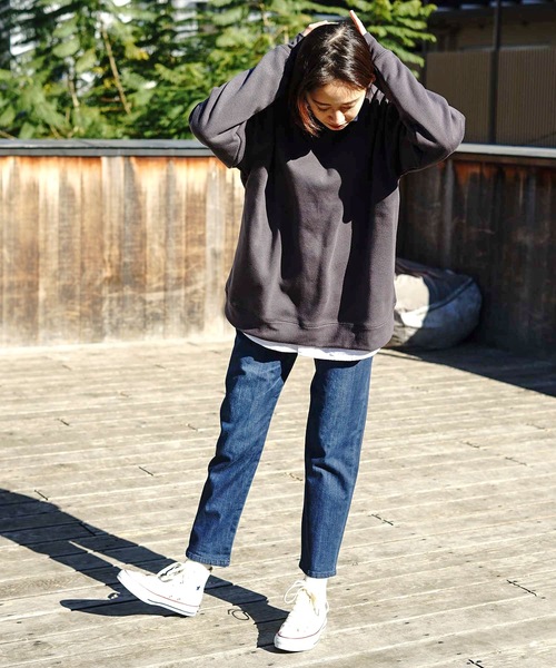 Blue Standard (ブルースタンダード)の「【BLUE STANDARD】裏フリースクルートレーナー/スウェット 裏起毛(スウェット・メンズ・ブラウン系その他/ダークグリーン/チャコールグレー/オフホワイト/ネイビー・MEDIUM/LARGE/X-LARGE)」の12枚目の写真