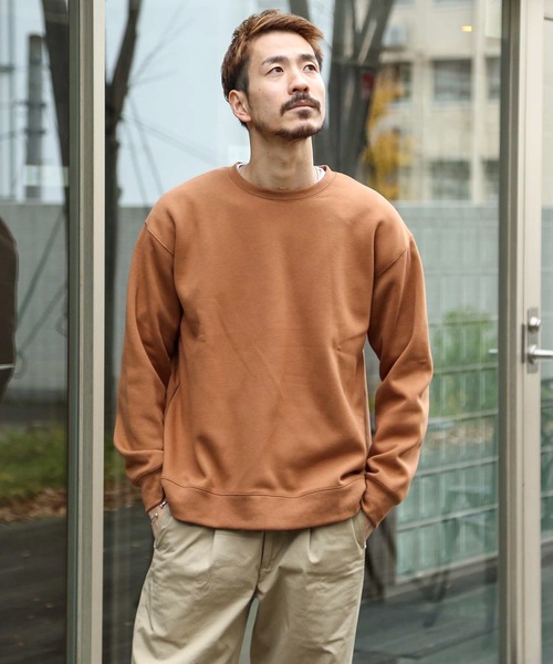 Blue Standard (ブルースタンダード)の「【BLUE STANDARD】裏フリースクルートレーナー/スウェット 裏起毛(スウェット・メンズ・ブラウン系その他/ダークグリーン/チャコールグレー/オフホワイト/ネイビー・MEDIUM/LARGE/X-LARGE)」の18枚目の写真
