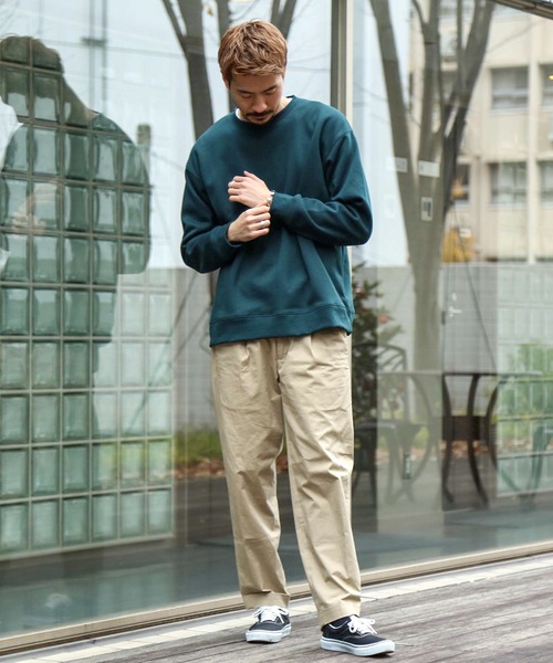 Blue Standard (ブルースタンダード)の「【BLUE STANDARD】裏フリースクルートレーナー/スウェット 裏起毛(スウェット・メンズ・ブラウン系その他/ダークグリーン/チャコールグレー/オフホワイト/ネイビー・MEDIUM/LARGE/X-LARGE)」の22枚目の写真