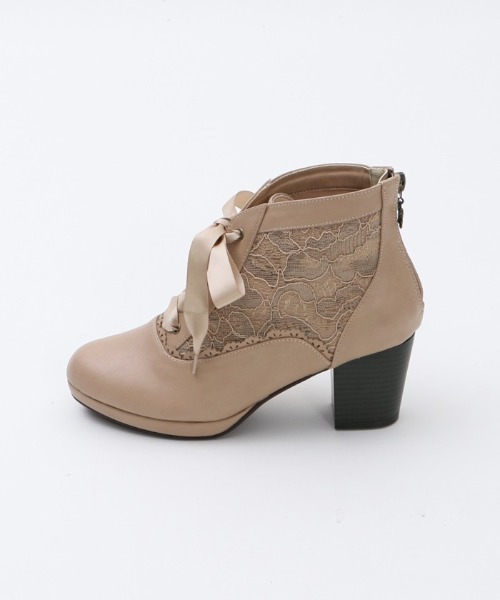 axes femme（アクシーズファム）の「チュールレースアップブーツ（ブーツ・レディース・ブラック/ベージュ・MEDIUM/LARGE/SMALL）」の10枚目の写真