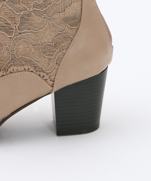 axes femme（アクシーズファム）の「チュールレースアップブーツ（ブーツ・レディース・ブラック/ベージュ・MEDIUM/LARGE/SMALL）」の4枚目の写真