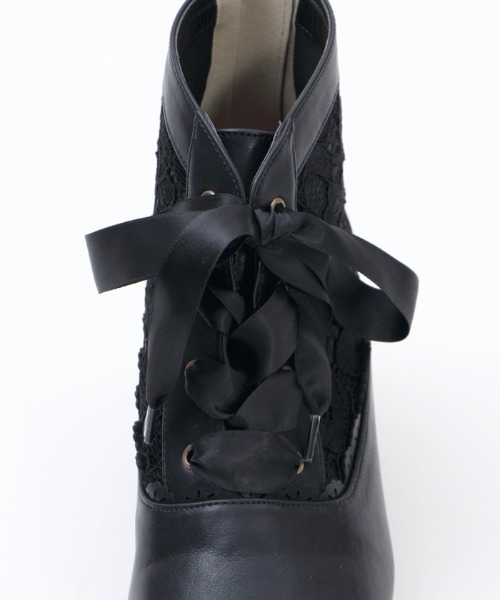 axes femme（アクシーズファム）の「チュールレースアップブーツ（ブーツ・レディース・ブラック/ベージュ・MEDIUM/LARGE/SMALL）」の9枚目の写真
