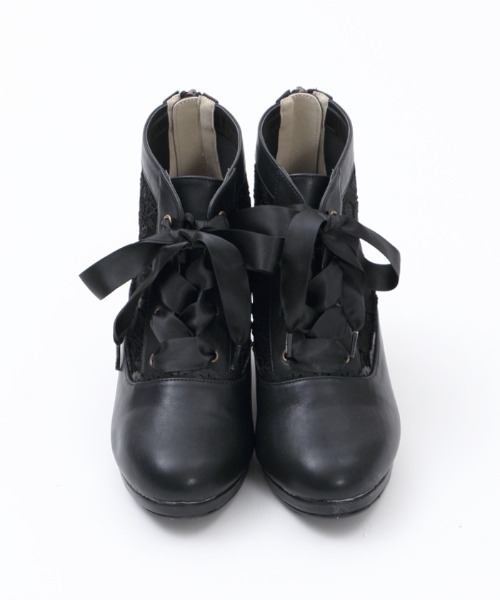 axes femme（アクシーズファム）の「チュールレースアップブーツ（ブーツ・レディース・ブラック/ベージュ・MEDIUM/LARGE/SMALL）」の11枚目の写真