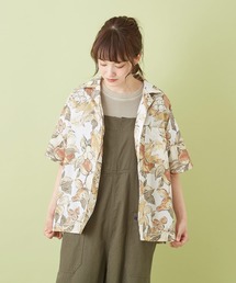 CUBE SUGAR | キャンブリック 総柄 プリント 開襟シャツ(シャツ/ブラウス)