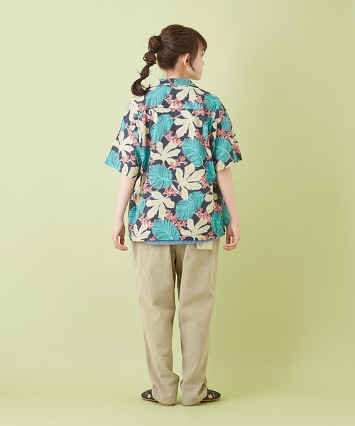 CUBE SUGAR（キューブシュガー）の「キャンブリック 総柄 プリント 開襟シャツ（シャツ/ブラウス・レディース・マルチ/ベージュ系その他/ブラック系その他/パープル系その他・M）」の11枚目の写真