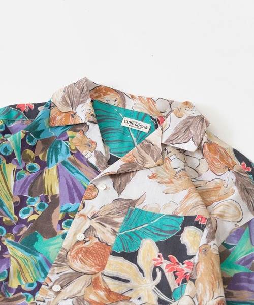 CUBE SUGAR（キューブシュガー）の「キャンブリック 総柄 プリント 開襟シャツ（シャツ/ブラウス・レディース・マルチ/ベージュ系その他/ブラック系その他/パープル系その他・M）」の22枚目の写真