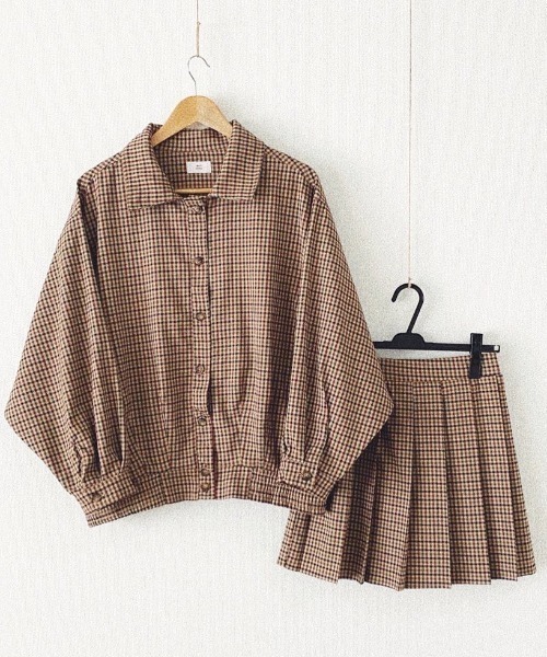 moi tytto（モイテュット）の「チェックプリーツスカパン【セットアップ可能】（スカート・レディース・ナチュラル/ブラウン・FREE）」の6枚目の写真