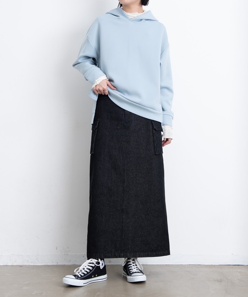 Aunt Marie's（アントマリーズ）の「ボンディングプルオーバーパーカー/ Aunt Marie’ｓ（パーカー・レディース・ライトブルー/ブラック/ライトグリーン/アイボリー・FREE）」の5枚目の写真