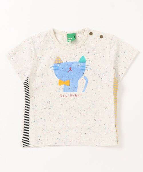 RAGMART（ラグマート）の「プリントTシャツ ネコ（Tシャツ/カットソー・キッズ・ブルー/ピンク/オフホワイト・80ｃｍ/70cm/90cm）」の2枚目の写真