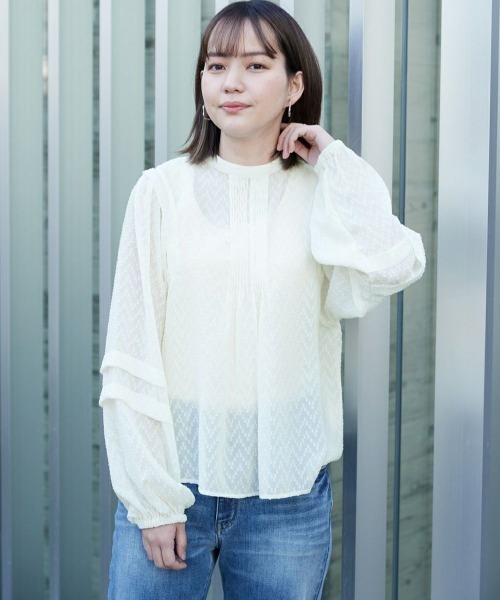 cepo(セポ)の「2WAY シアードビーブラウス(シャツ/ブラウス・レディース・ブラック/オフホワイト/グリーン/グレー・M)」の5枚目の写真