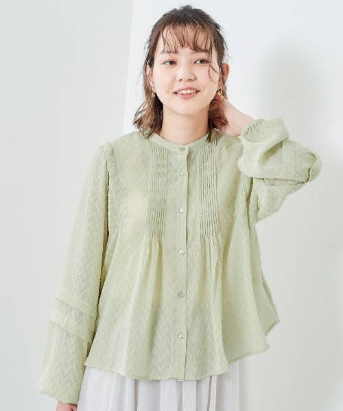 cepo(セポ)の「2WAY シアードビーブラウス(シャツ/ブラウス・レディース・ブラック/オフホワイト/グリーン/グレー・M)」の10枚目の写真