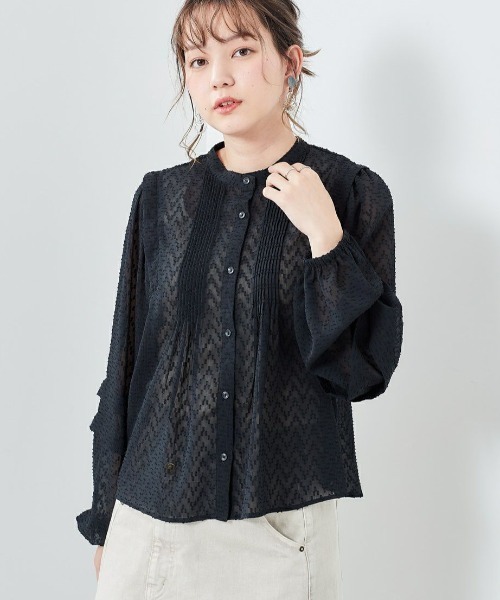 cepo(セポ)の「2WAY シアードビーブラウス(シャツ/ブラウス・レディース・ブラック/オフホワイト/グリーン/グレー・M)」の21枚目の写真