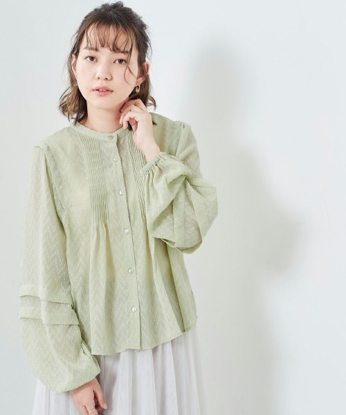 cepo(セポ)の「2WAY シアードビーブラウス(シャツ/ブラウス・レディース・ブラック/オフホワイト/グリーン/グレー・M)」の11枚目の写真